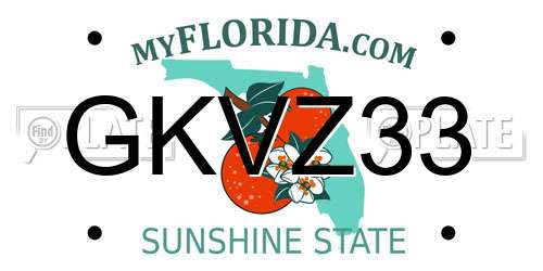GKVZ33 Florida License Plate