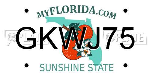 GKWJ75 Florida License Plate