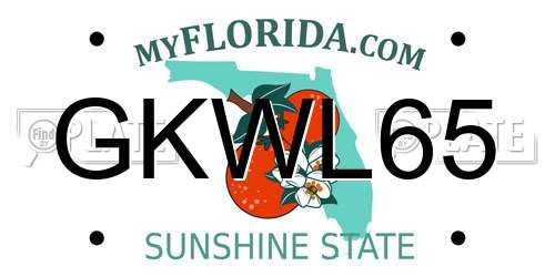 GKWL65 Florida License Plate
