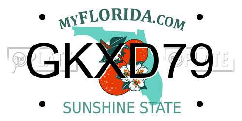 GKXD79 Florida License Plate