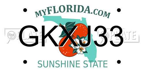 GKXJ33 Florida License Plate