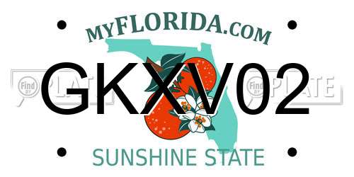 GKXV02 Florida License Plate