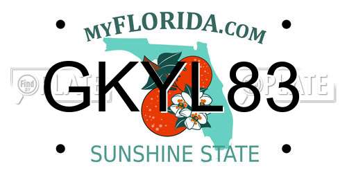 GKYL83 Florida License Plate