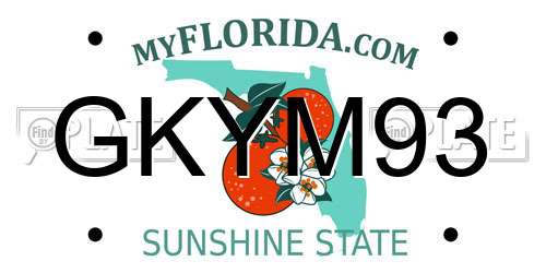 GKYM93 Florida License Plate