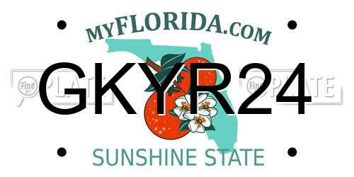 GKYR24 Florida License Plate