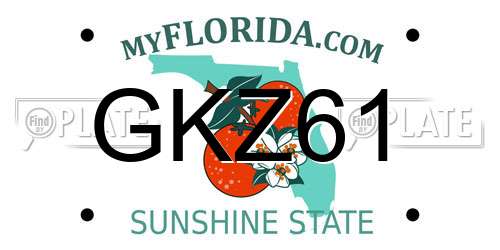 GKZ61 Florida License Plate