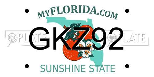 GKZ92 Florida License Plate