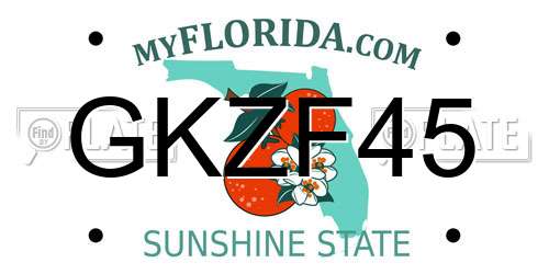 GKZF45 Florida License Plate