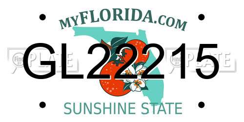 GL22215 Florida License Plate