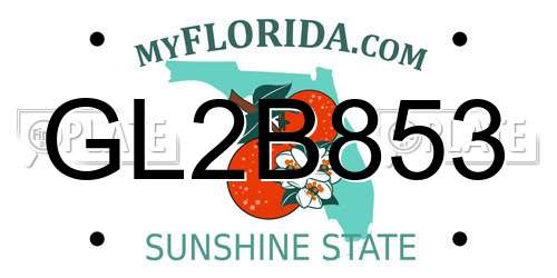 GL2B853 Florida License Plate