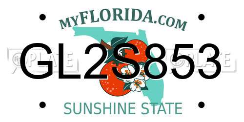 GL2S853 Florida License Plate