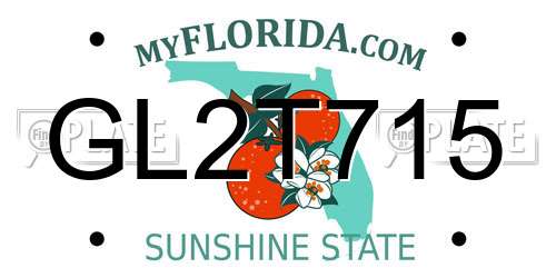 GL2T715 Florida License Plate