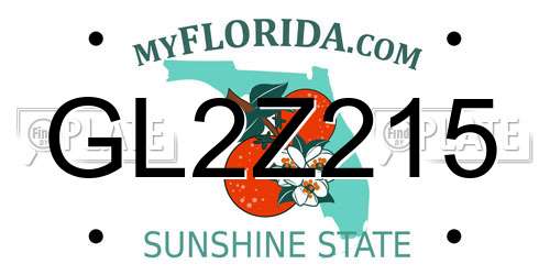GL2Z215 Florida License Plate