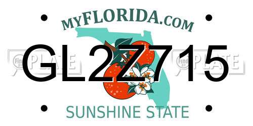 GL2Z715 Florida License Plate