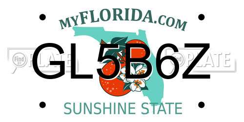GL5B6Z Florida License Plate