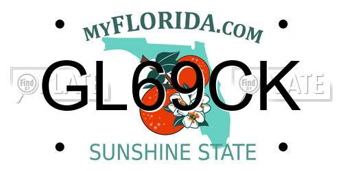 GL69CK Florida License Plate