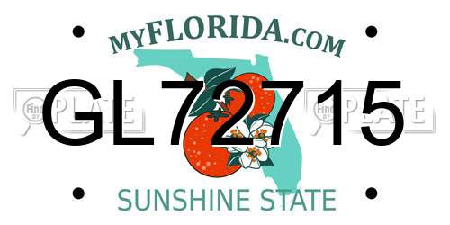 GL72715 Florida License Plate