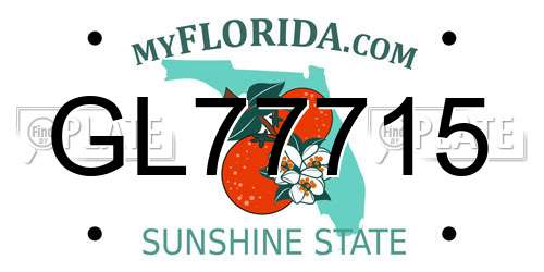 GL77715 Florida License Plate