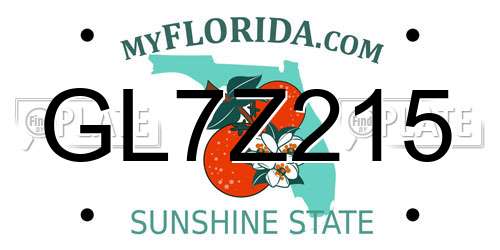 GL7Z215 Florida License Plate