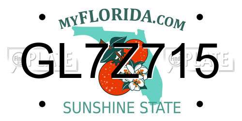 GL7Z715 Florida License Plate