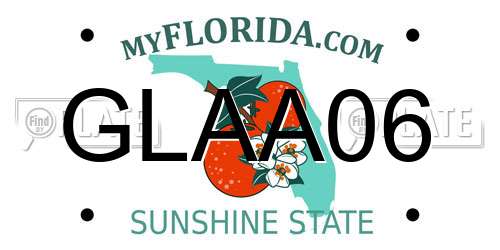 GLAA06 Florida License Plate