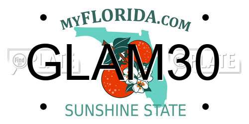GLAM30 Florida License Plate