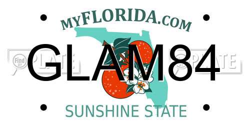 GLAM84 Florida License Plate