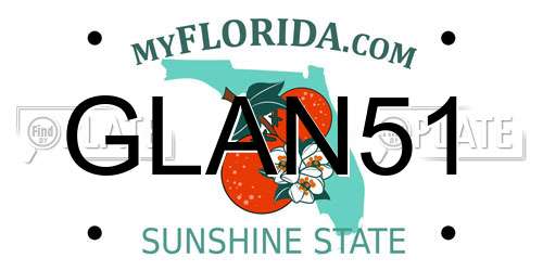 GLAN51 Florida License Plate