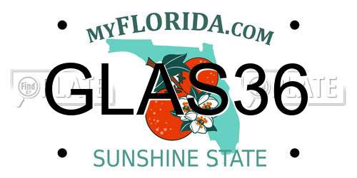 GLAS36 Florida License Plate