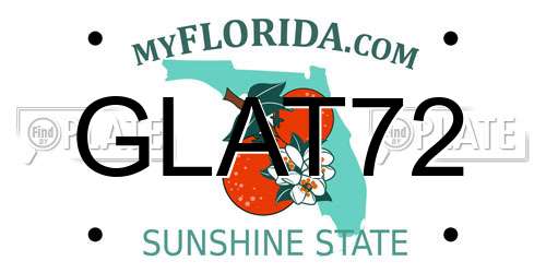 GLAT72 Florida License Plate