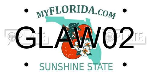 GLAW02 Florida License Plate