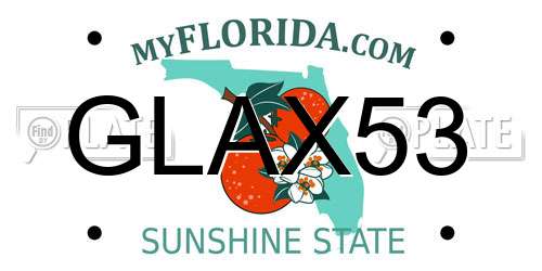 GLAX53 Florida License Plate