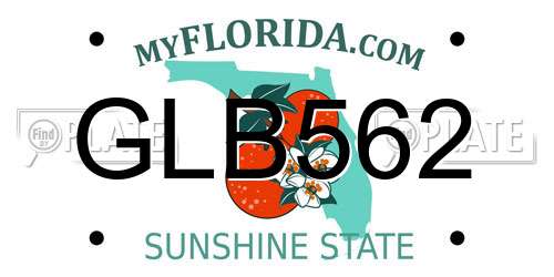 GLB562 Florida License Plate