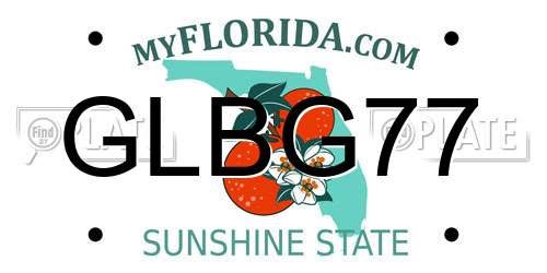 GLBG77 Florida License Plate