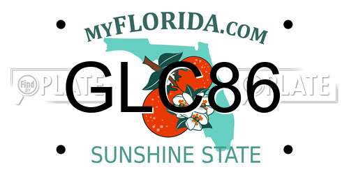 GLC86 Florida License Plate