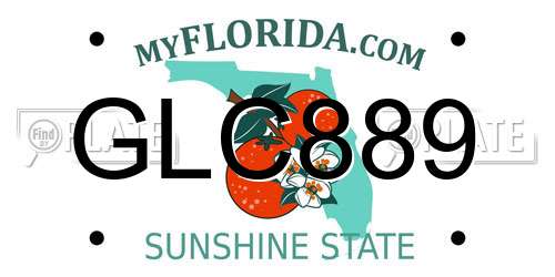 GLC889 Florida License Plate