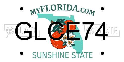 GLCE74 Florida License Plate