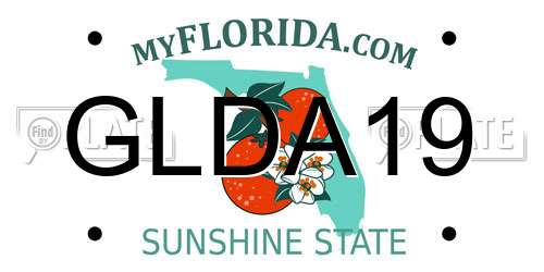 GLDA19 Florida License Plate