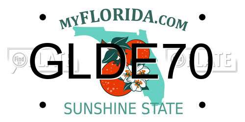 GLDE70 Florida License Plate