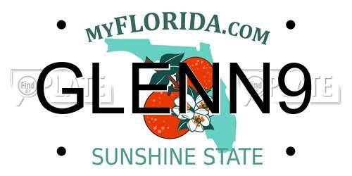 GLENN9 Florida License Plate