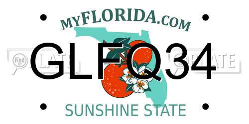 GLFQ34 Florida License Plate