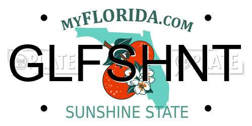 GLFSHNT Florida License Plate