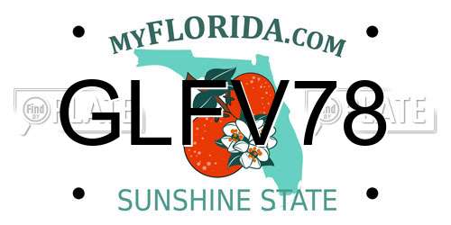 GLFV78 Florida License Plate