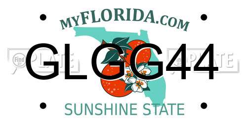 GLGG44 Florida License Plate