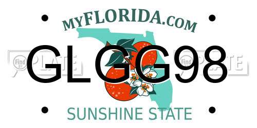 GLGG98 Florida License Plate