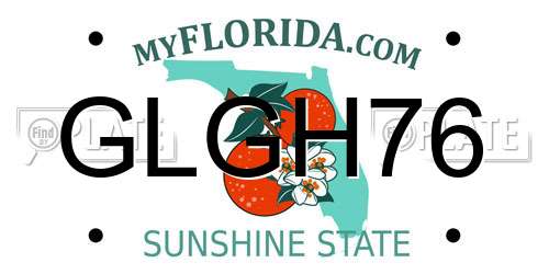 GLGH76 Florida License Plate