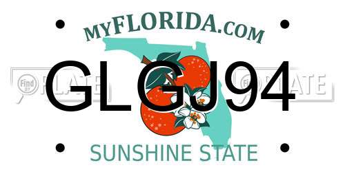 GLGJ94 Florida License Plate