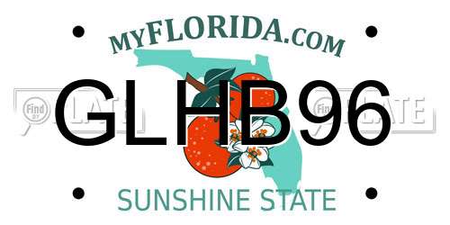 GLHB96 Florida License Plate