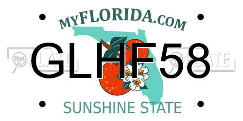 GLHF58 Florida License Plate