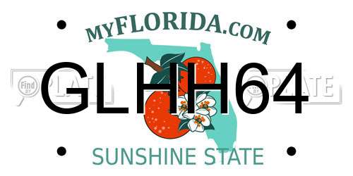 GLHH64 Florida License Plate